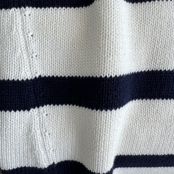 GAP Navy Blue & White Striped Turtleneck Chunky Sweater Nautical SZ L - Picture 6 of 10
